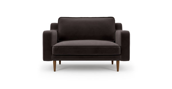 Klem Slim Loveseat Ahşap Ayak - Kadife