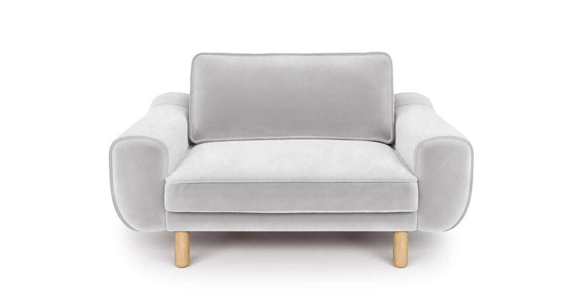 Klem Loveseat Silindir Ahşap Ayak - Kadife