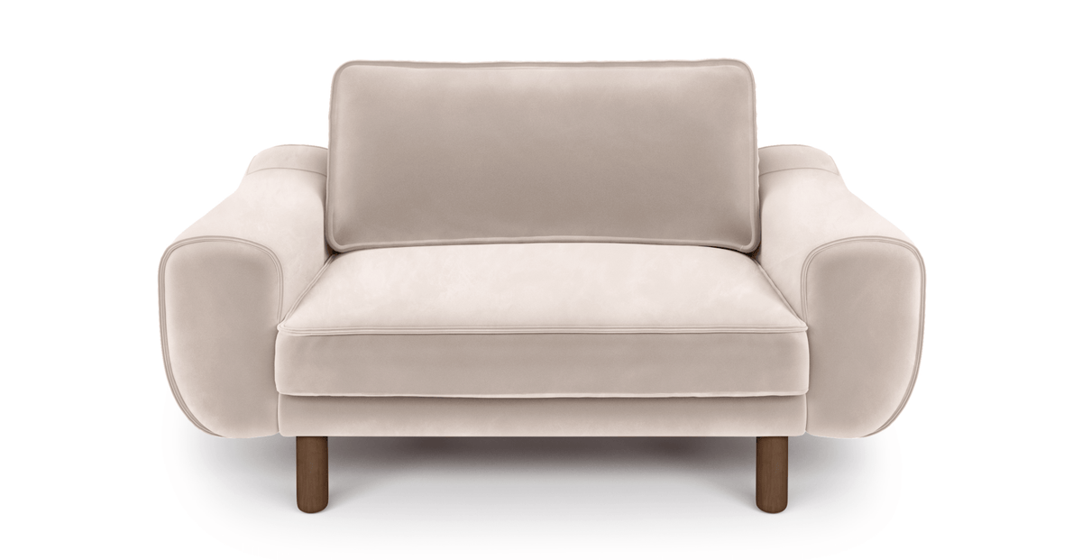 Klem Loveseat Silindir Ahşap Ayak - Kadife