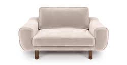 Klem Loveseat Silindir Ahşap Ayak - Kadife