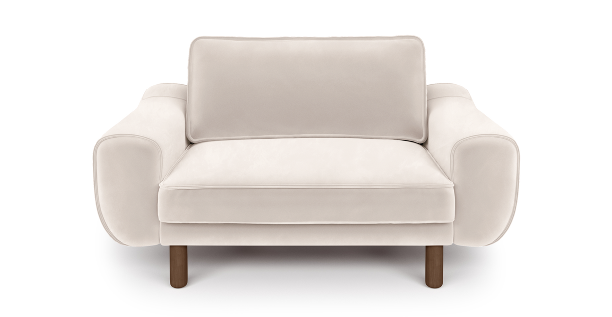 Klem Loveseat Silindir Ahşap Ayak - Kadife