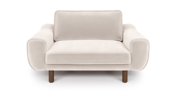 Klem Loveseat Silindir Ahşap Ayak - Kadife