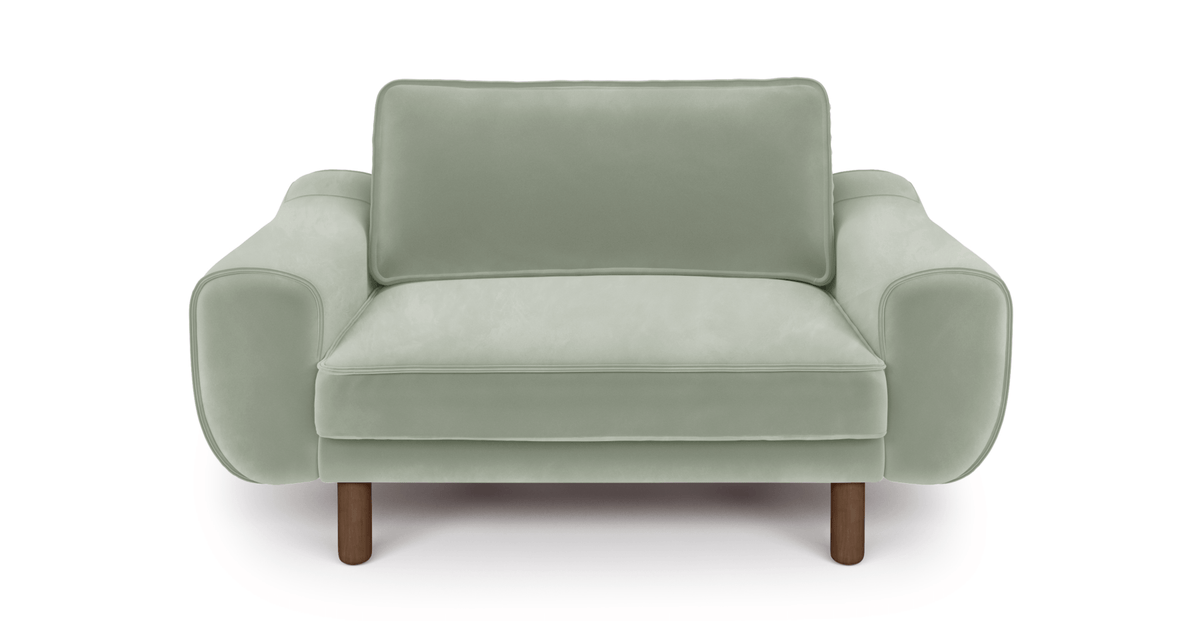Klem Loveseat Silindir Ahşap Ayak - Kadife