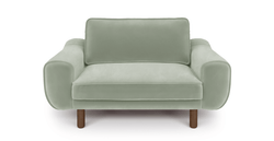 Klem Loveseat Silindir Ahşap Ayak - Kadife
