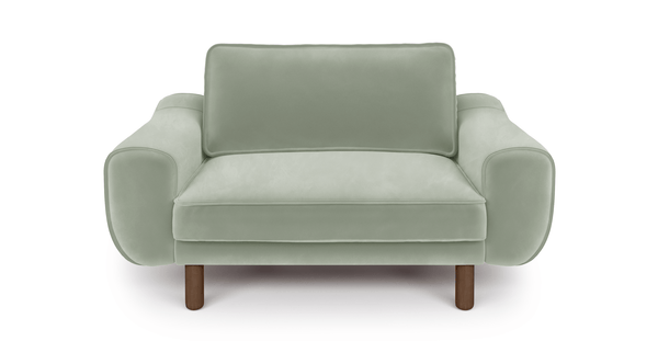 Klem Loveseat Silindir Ahşap Ayak - Kadife
