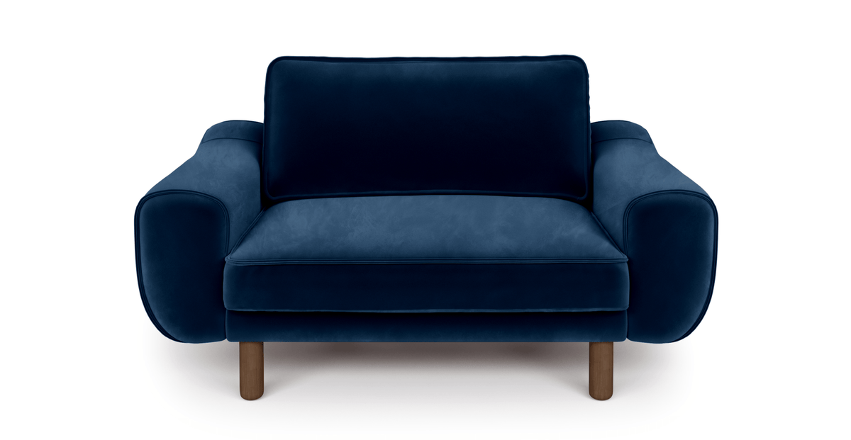 Klem Loveseat Silindir Ahşap Ayak - Kadife