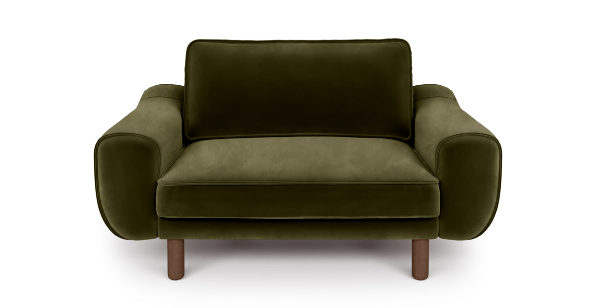 Klem Loveseat Silindir Ahşap Ayak - Kadife