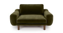 Klem Loveseat Silindir Ahşap Ayak - Kadife