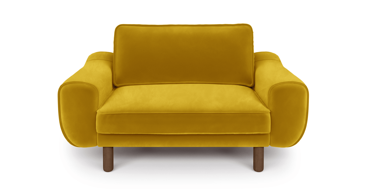 Klem Loveseat Silindir Ahşap Ayak - Kadife
