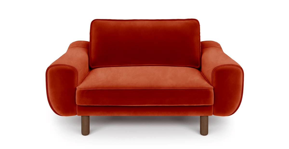 Klem Loveseat Silindir Ahşap Ayak - Kadife