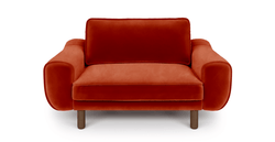 Klem Loveseat Silindir Ahşap Ayak - Kadife