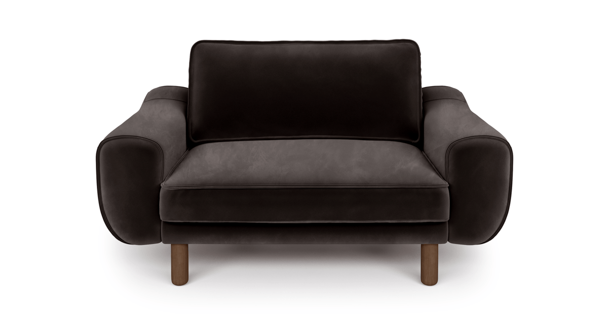 Klem Loveseat Silindir Ahşap Ayak - Kadife