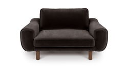 Klem Loveseat Silindir Ahşap Ayak - Kadife