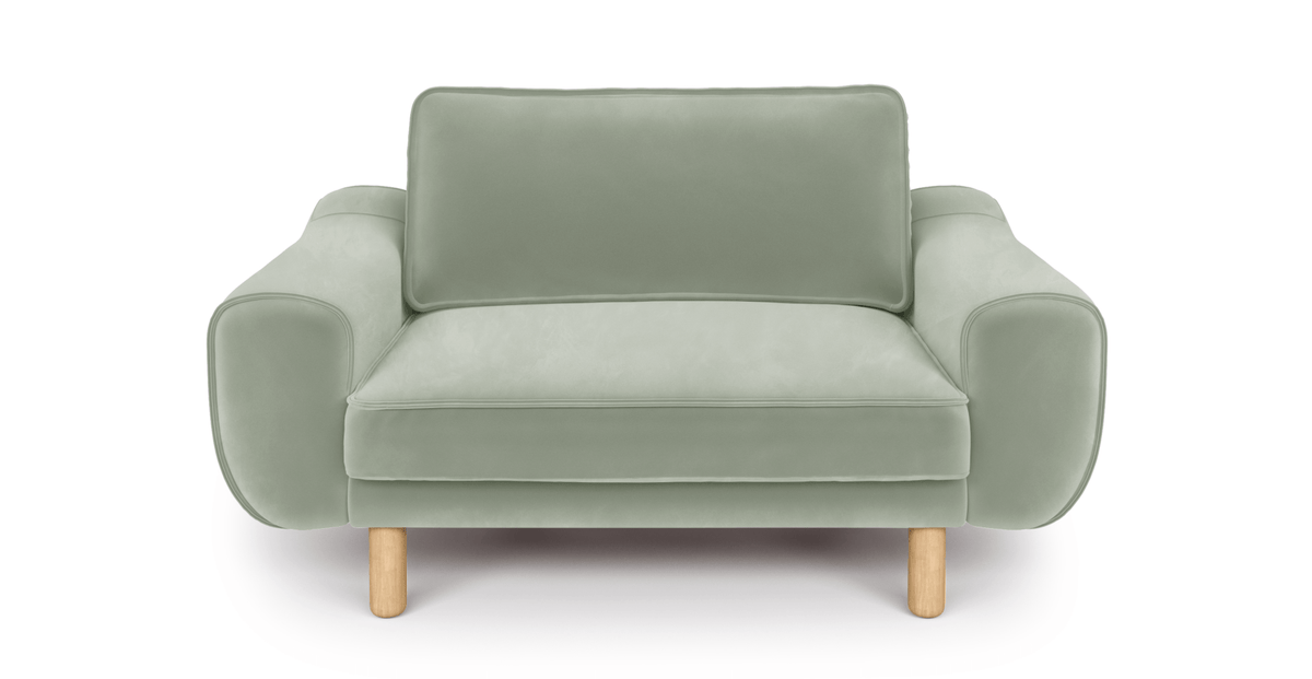 Klem Loveseat Silindir Ahşap Ayak - Kadife