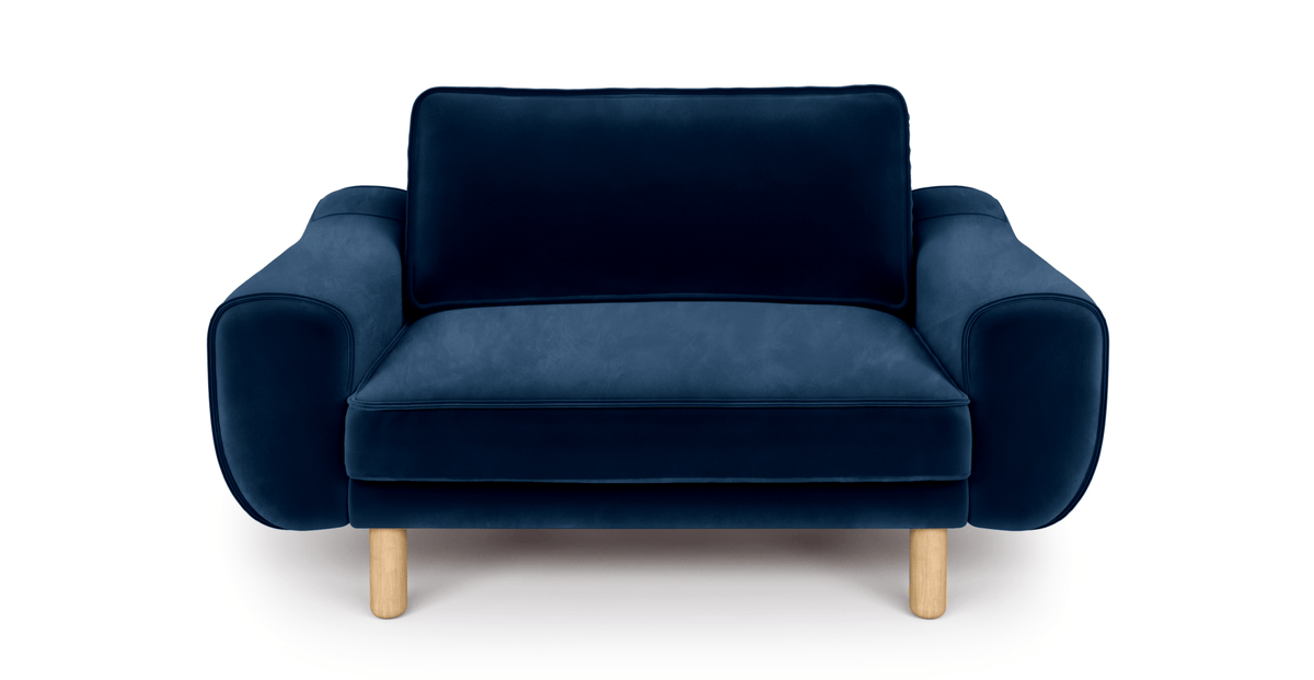 Klem Loveseat Silindir Ahşap Ayak - Kadife