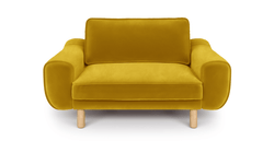 Klem Loveseat Silindir Ahşap Ayak - Kadife