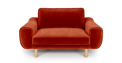 Klem Loveseat Silindir Ahşap Ayak - Kadife