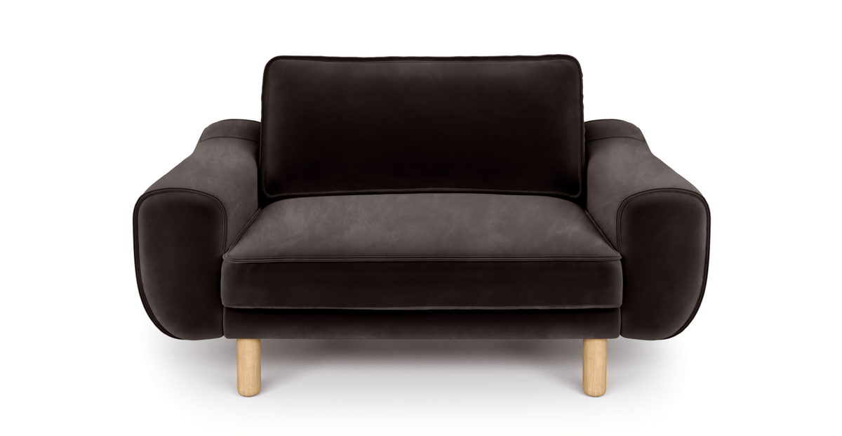 Klem Loveseat Silindir Ahşap Ayak - Kadife