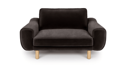 Klem Loveseat Silindir Ahşap Ayak - Kadife