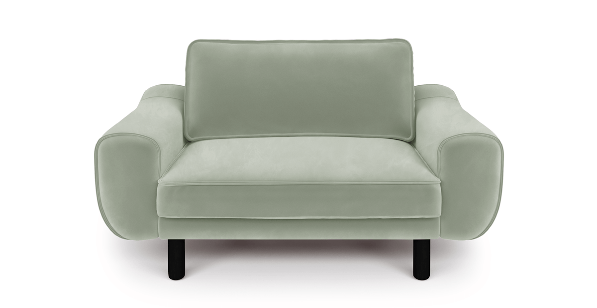 Klem Loveseat Silindir Ahşap Ayak - Kadife