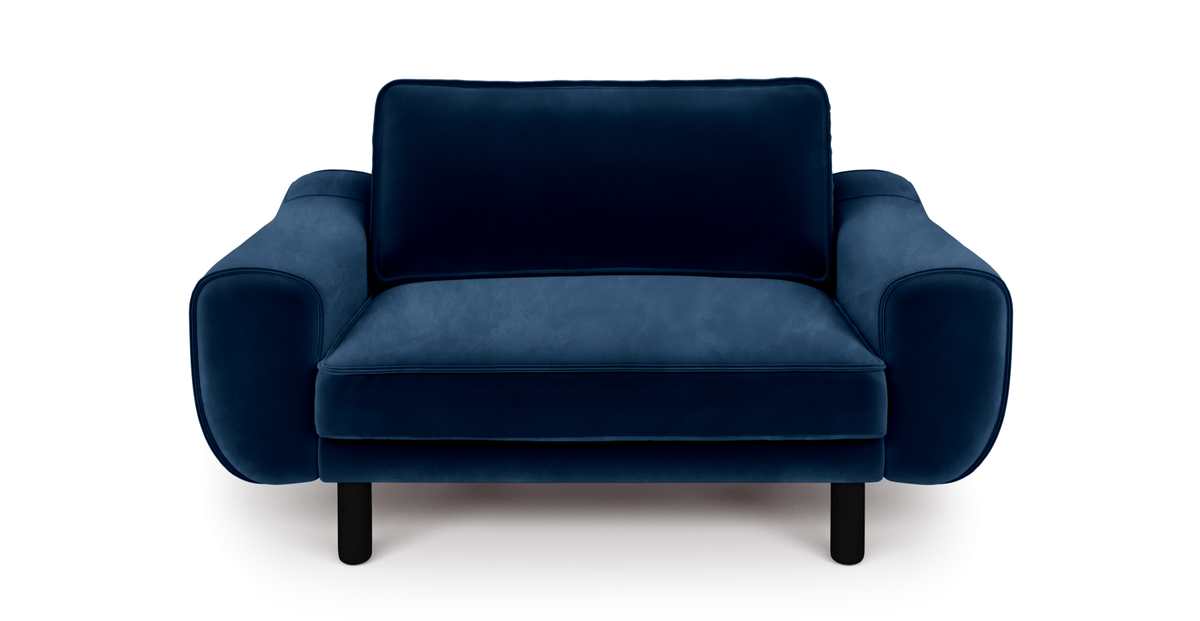 Klem Loveseat Silindir Ahşap Ayak - Kadife