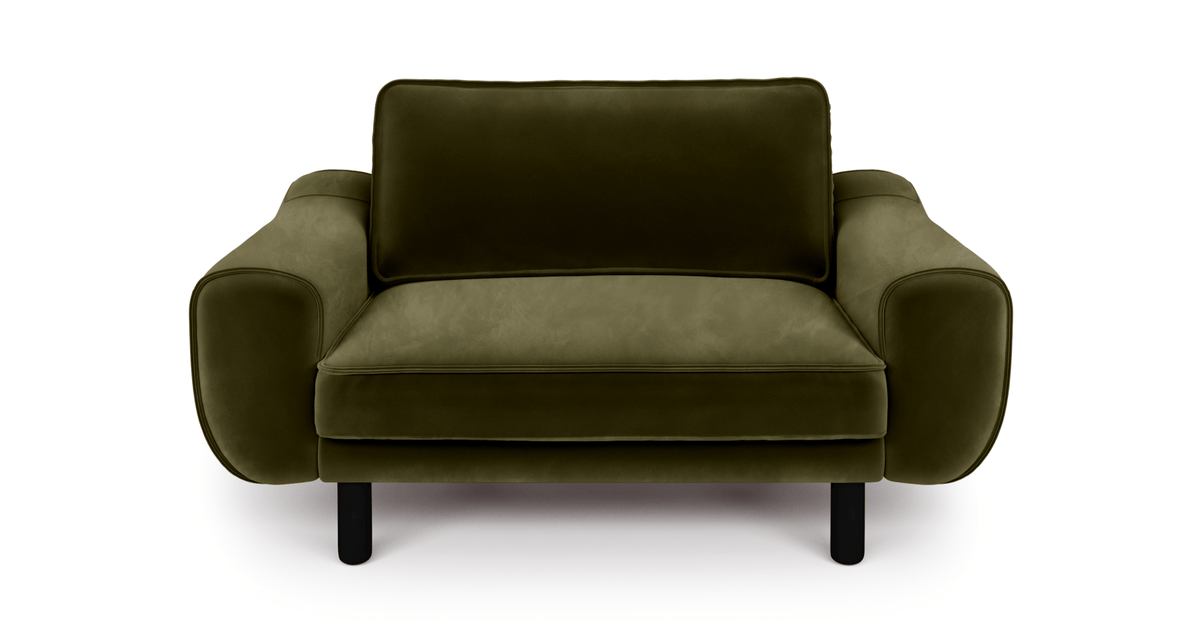 Klem Loveseat Silindir Ahşap Ayak - Kadife
