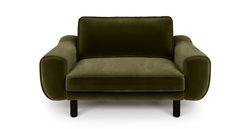 Klem Loveseat Silindir Ahşap Ayak - Kadife