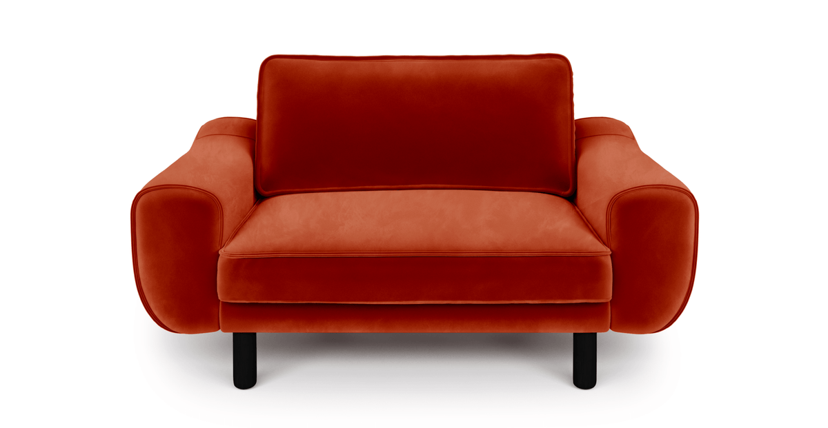 Klem Loveseat Silindir Ahşap Ayak - Kadife