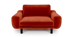 Klem Loveseat Silindir Ahşap Ayak - Kadife