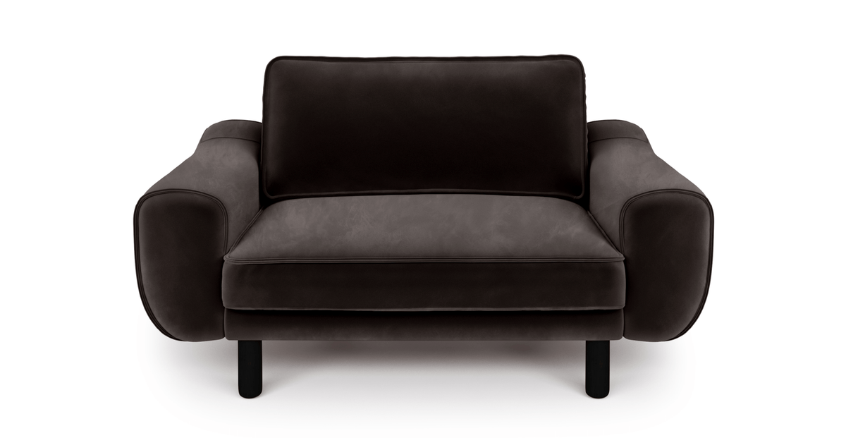 Klem Loveseat Silindir Ahşap Ayak - Kadife