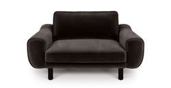 Klem Loveseat Silindir Ahşap Ayak - Kadife