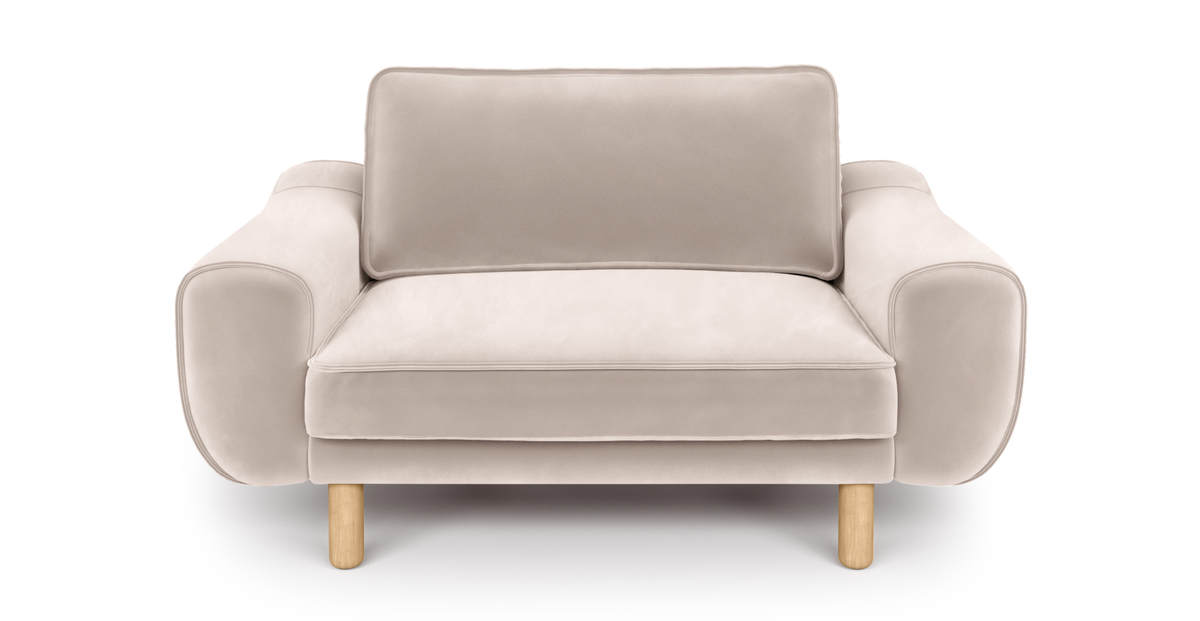 Klem Loveseat Silindir Ahşap Ayak - Kadife