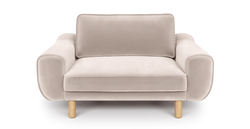 Klem Loveseat Silindir Ahşap Ayak - Kadife