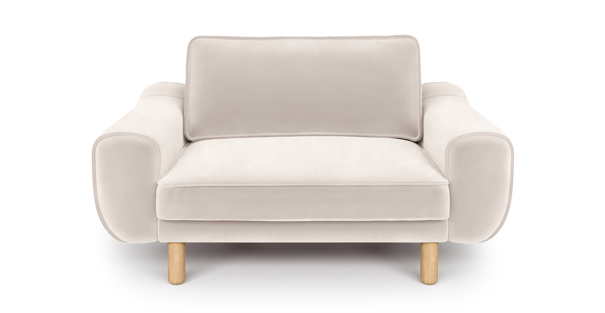 Klem Loveseat Silindir Ahşap Ayak - Kadife