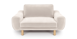 Klem Loveseat Silindir Ahşap Ayak - Kadife