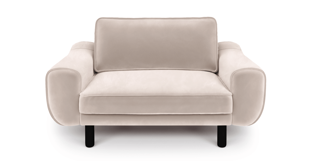 Klem Loveseat Silindir Ahşap Ayak - Kadife