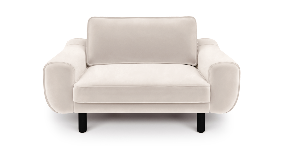 Klem Loveseat Silindir Ahşap Ayak - Kadife