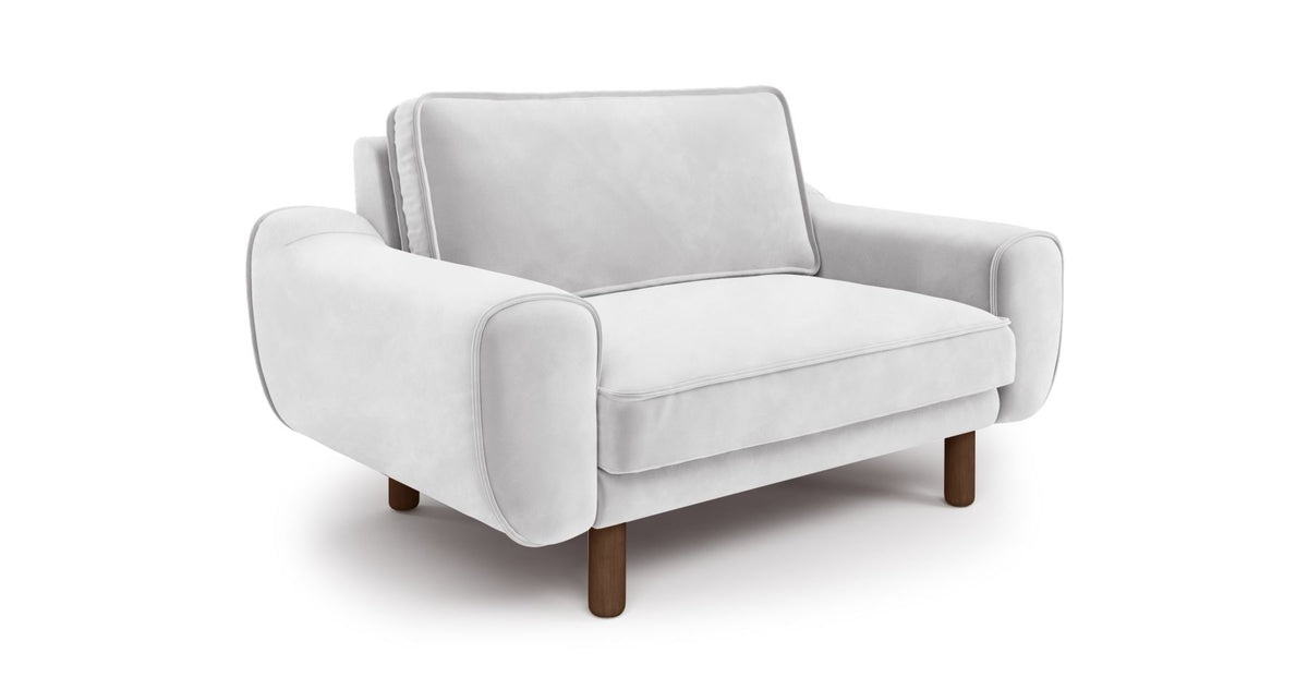 Klem Loveseat Silindir Ahşap Ayak - Kadife