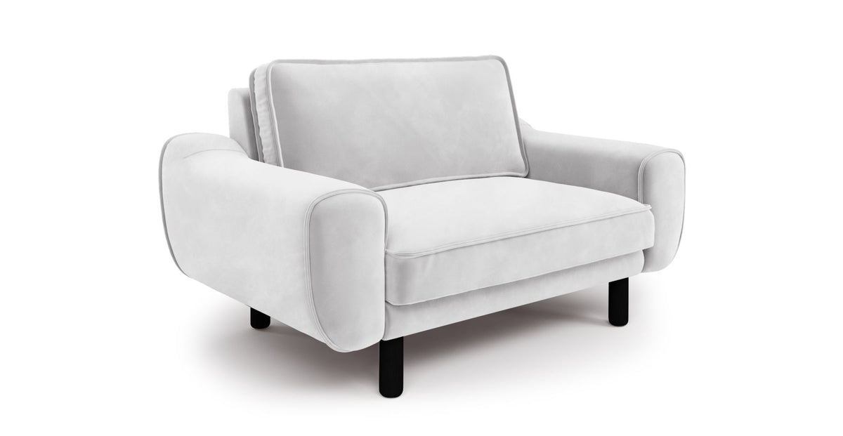 Klem Loveseat Silindir Ahşap Ayak - Kadife