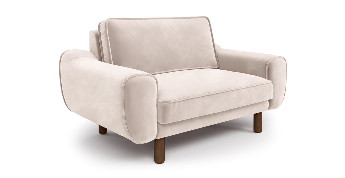 Klem Loveseat Silindir Ahşap Ayak - Kadife