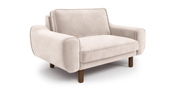 Klem Loveseat Silindir Ahşap Ayak - Kadife