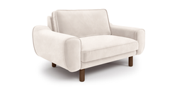Klem Loveseat Silindir Ahşap Ayak - Kadife