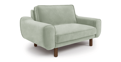 Klem Loveseat Silindir Ahşap Ayak - Kadife