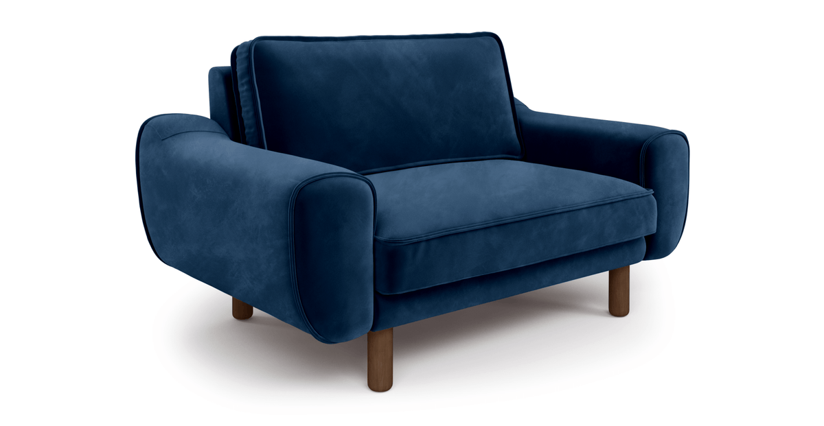 Klem Loveseat Silindir Ahşap Ayak - Kadife