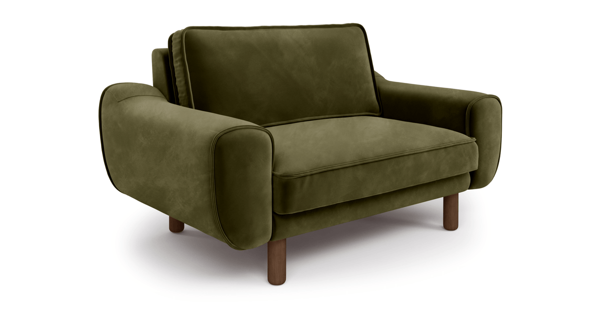 Klem Loveseat Silindir Ahşap Ayak - Kadife