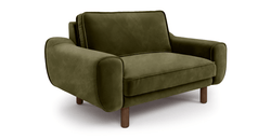 Klem Loveseat Silindir Ahşap Ayak - Kadife