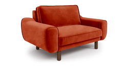 Klem Loveseat Silindir Ahşap Ayak - Kadife