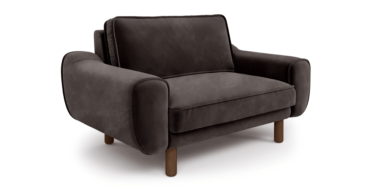 Klem Loveseat Silindir Ahşap Ayak - Kadife