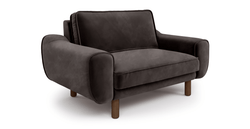 Klem Loveseat Silindir Ahşap Ayak - Kadife