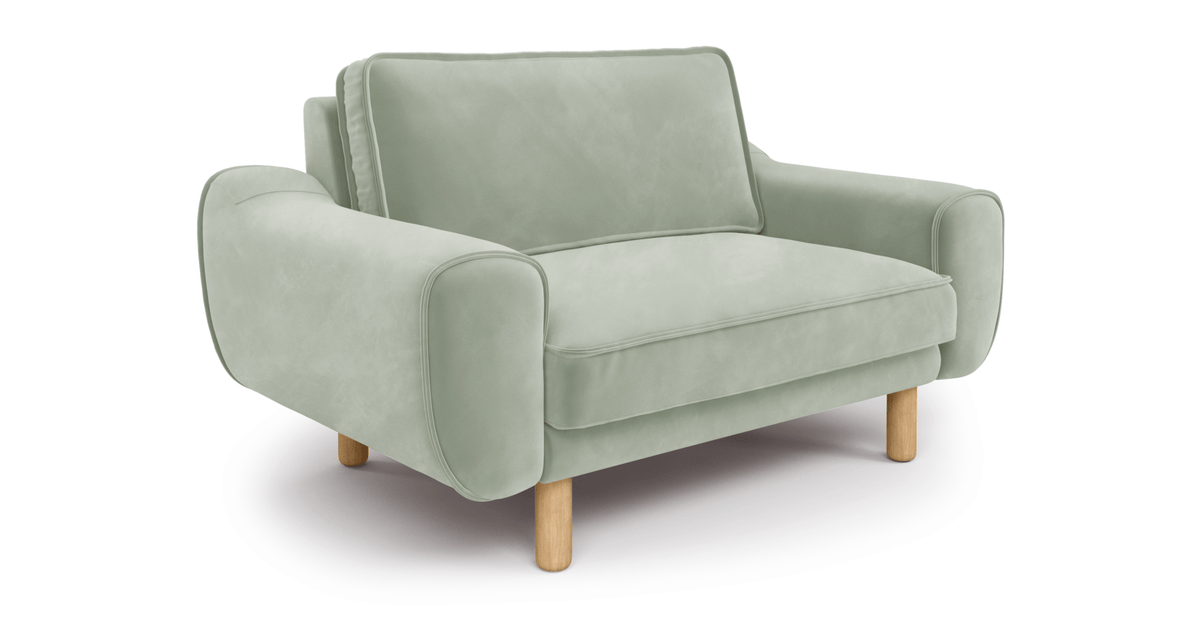 Klem Loveseat Silindir Ahşap Ayak - Kadife